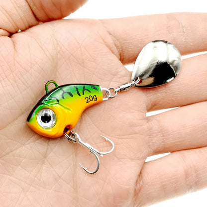 Rotating Metal Vibration Bait Spinner Spoon Fishing Lures