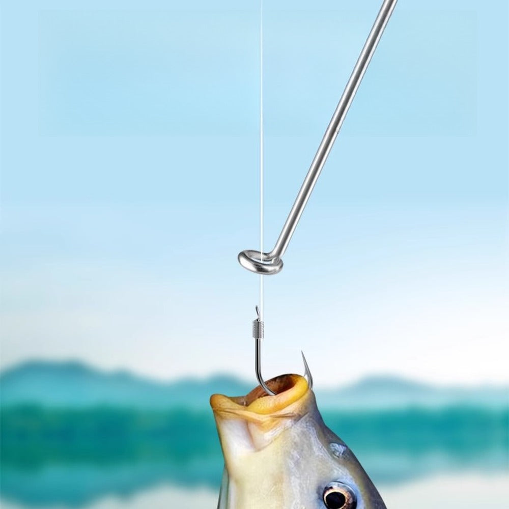 Spiral loop sliding down the line to remove a hook from a fish