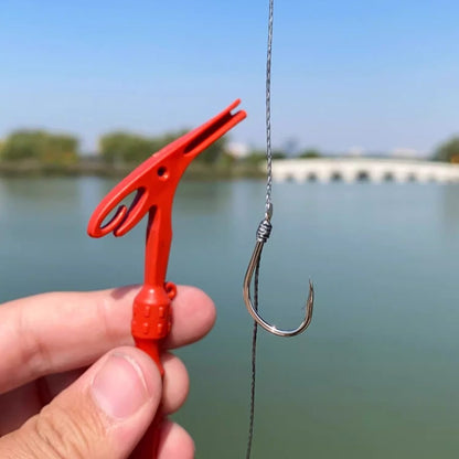 Using the forked tail to tie a hook on braided line